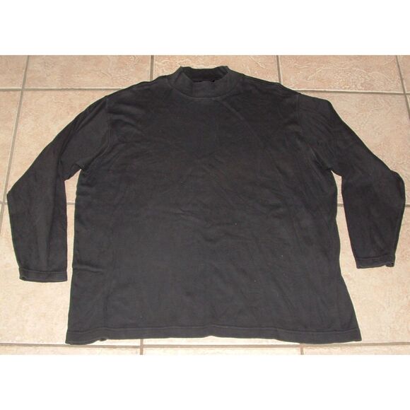 CHARTER CLUB Black Plus Sz 2X Casual Wear Soft Stretchy Cotton Mock Neck Shirt - Picture 1 of 2